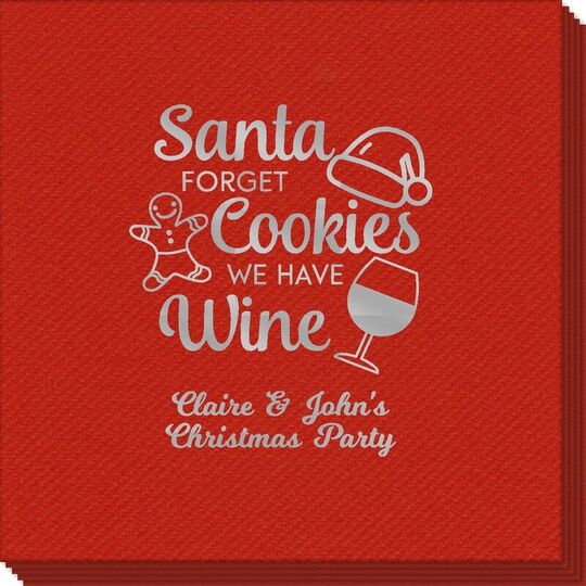 Santa Forget Cookies Linen Like Napkins